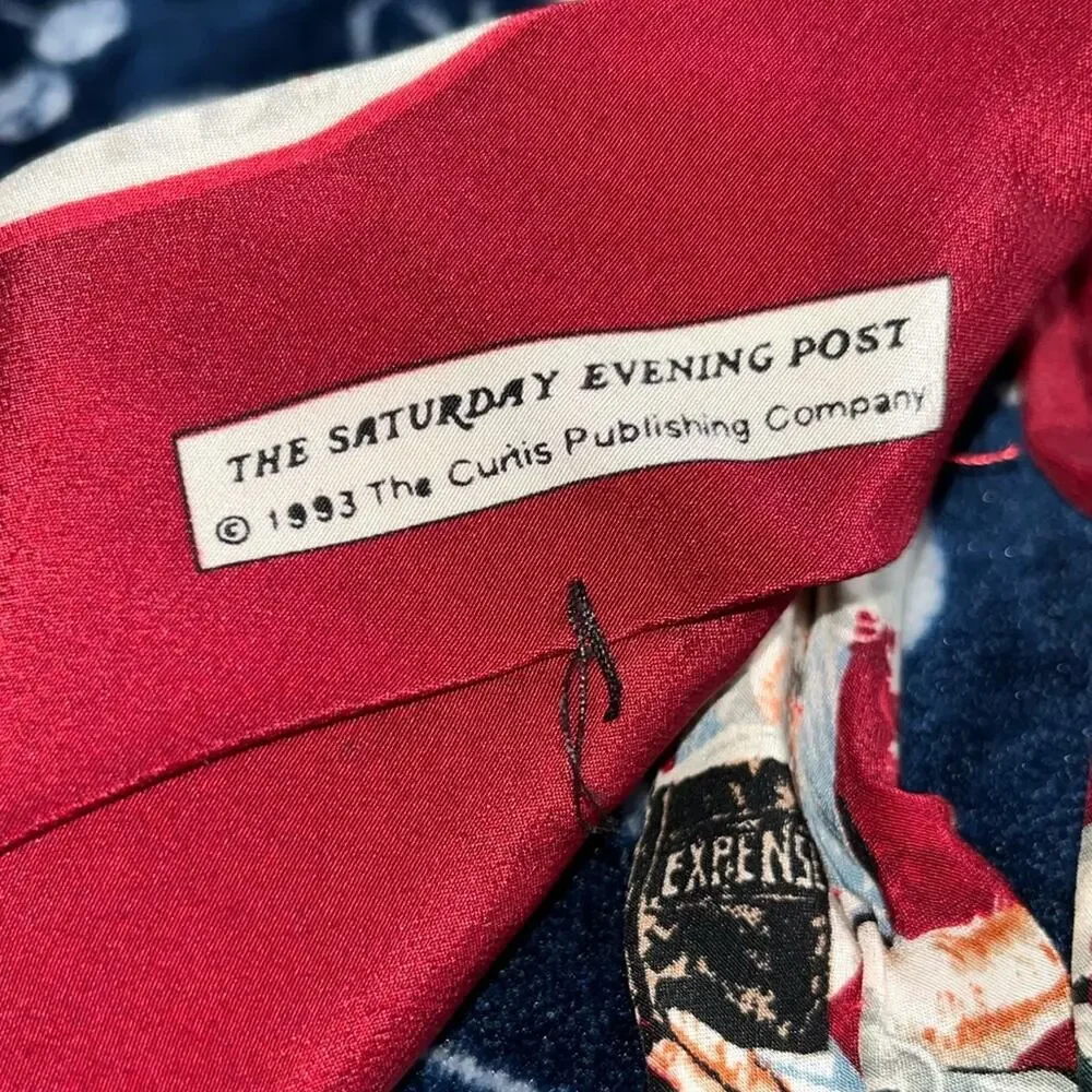 Vintage 1993 Norman Rockwell Christmas Necktie artwork 